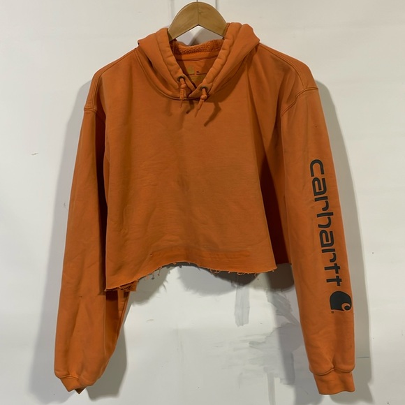 Carhartt Tops - Carhartt Orange Cropped Hoodie